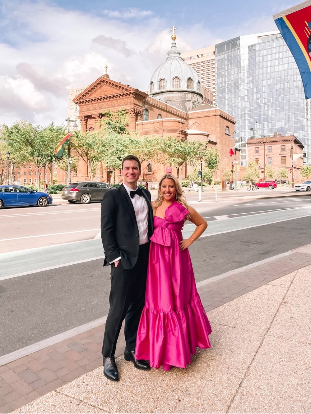 Anthropologie Atsu Sally Bow Maxi Dress Gown in Pink